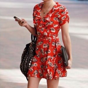 Floral pattern wrap sun dress
